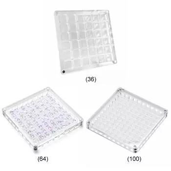 36/64/100 сеток полезных драгоценных камней бусин хранения дисплей органайзер шкатулка для ювелирных изделий чехол 36