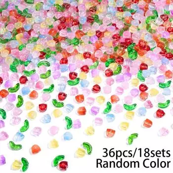 36/72/144 шт., цветочные бусины, полупрозрачные стеклянные бусины, бусины и бисерные аксессуары, летние пляжные цепочки на лодыжку своими руками, браслеты, серьги 36pcs