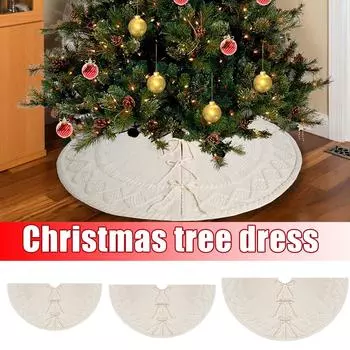 36 дюймов плетеная юбка в виде рождественской елки вязаная подарочная юбка елка рождественская вечеринка елка декор V4D6 S-1pcs