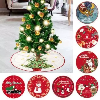 36 дюймов юбка для рождественской елки красная Санта снежинки снеговик олень юбка для рождественской елки праздничный декор для домашней вечеринки Snowman