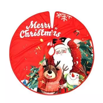 36 дюймов юбка для рождественской елки красная юбка для рождественской елки с изображением Санты, снежинок, снеговика, оленя Snowman