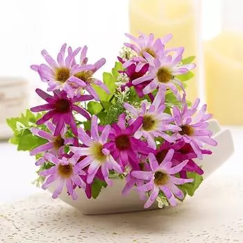 36 искусственных цветов и 2 садовые напольные цветочные корзины, смешанный букет из хризантем и водных растений жёлтый