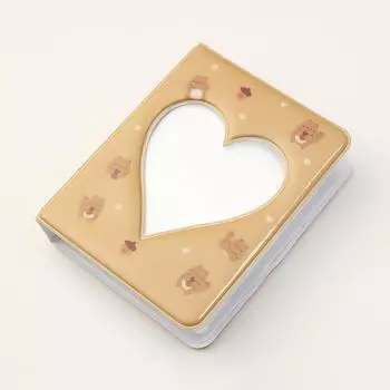 36 карточек Kpop альбом для карточек визитница держатель для фотокарточек милый мишка фотоальбом 3 дюйма вырез в форме сердца чехол для хранения фотографий AVE