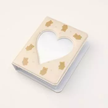 36 карточек Kpop Card Binder Name Card Book Photocard Holder Cute Bear Photo Albom 3-дюймовый Love Heart Hollow Picture Storage Case