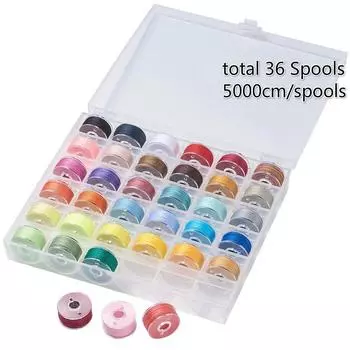 36 катушек ниток для шитья из полиэстера разных цветов, набор ниток для шитья из полиэстера, шпульный костюм A