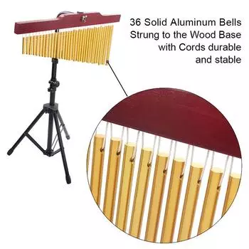 36 колокольчиков Barchime Bar Chime Bar Chime Wind Chime Gold Однорядные колокольчики из твердого алюминиевого сплава Windchime золотой