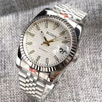 36 мм 39 мм Рифленые часы NH35 Perpetual DJ Автоматические наручные часы Hive Кремовый белый циферблат Сапфировое стекло 904L Браслет 0039