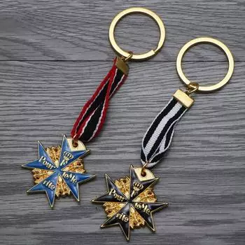 36 мм Мини Берлинская лазурь (черный) Брелок-подвеска в виде значка «Медаль за храбрость»