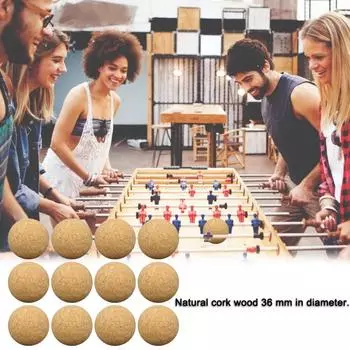 36 мм пробковый настольный футбол из цельного дерева, футбольный мяч, футбольный мяч для детских ног, настольный футбол, 1 шт./6 шт./12 шт. CHINA