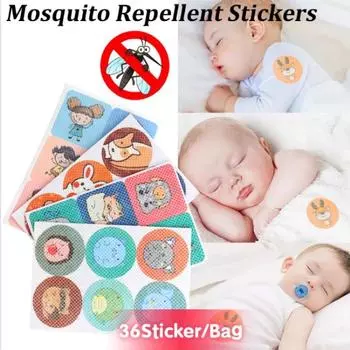 36 наклеек/сумка, пластырь от комаров, натуральный травяной пластырь, борьба с вредителями, отпугиватель комаров, насекомых, детей на открытом воздухе