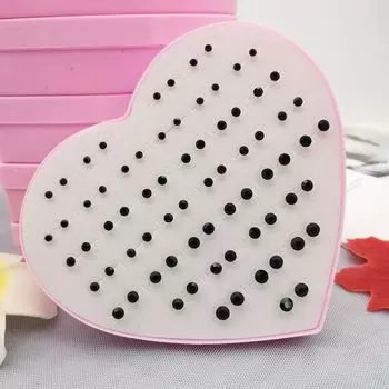 36 Pairs Assemble Plastic Needle Ball Rhinestone Imitation Pearl Earrings Female Allergy Free Ear Sticks Plastic Rods Earrings Ear Stick Boxed 3456 Black Diamond Assemble