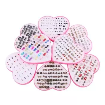 36 пар/компл. эмалированные серьги-гвоздики, комплект серег для женщин и девочек с серьгами в форме сердца, ювелирные изделия