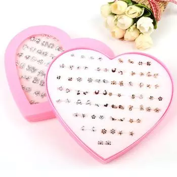 36 пар/компл. изысканные серьги-гвоздики, набор серег для женщин и девочек с серьгами в форме сердца, ювелирные изделия