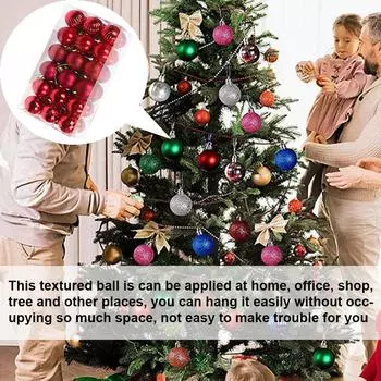 36 Pieces 4CM Christmas Ball Xmas Tree Decoration Baubles Plastic Hanging Pendent Anniversary New Year Decor champagne 4CM красный