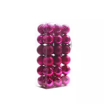 36 Pieces Indoor Wall Christmas Bauble Home Office Hotel Tree Hanging Pendant Festival Decoration Ornament 4cm Diameter