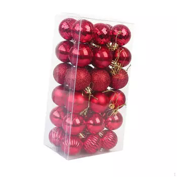 36 рождественских шаров для украшения елки и мероприятий золотистый