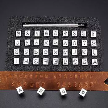 36 шт. 3 мм/6 мм нержавеющая сталь алфавит номер штамп штамп инструменты набор кожевенных изделий набор инструментов для пробивки отверстий 6mm 36pcs