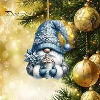 36 шт. Деревянная подвеска в виде гнома, подвесные украшения для рождественской елки, мультяшные рождественские подвески в виде гнома для домашнего офиса, праздничного декора для вечеринки 36pcs