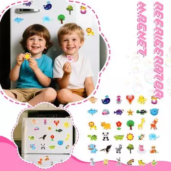 36 шт. деревянные магниты на холодильник для малышей 1-3 детей магниты на холодильник с животными магниты на всю спину милые игрушки детские головоломки подарки One Size