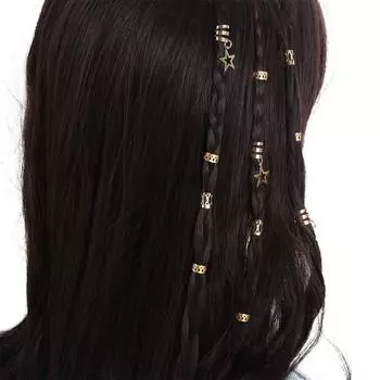 36 шт. дреды локоны звезда декор кольцо для волос косички трубочки плетеные волосы веревка для косичек серебряный