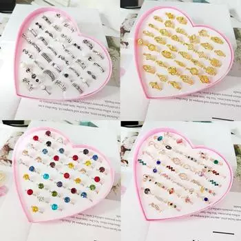 36 шт. кольцо со стразами в упаковке, студенческие украшения, кольцо с кристаллами