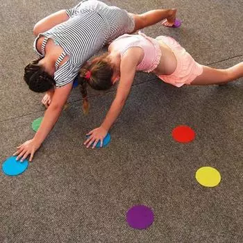 36 шт., круглый стикер для ковров, нескользящая крепежная лента, детский сад, класс, детский образовательный красочный напольный коврик в горошек разноцветный
