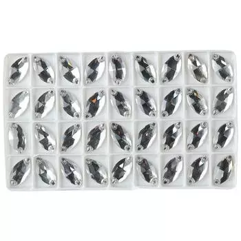 36 шт., прозрачные пришивные стразы, стеклянные стразы, аксессуары для одежды, отверстия для одежды