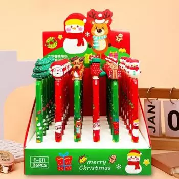 36 шт. Рождественская гелевая ручка с наконечником 0,5 мм, ароматизированная чернильная ручка, ручка-нажимная ручка с черными ароматизированными чернилами, наполнители для чулок для студентов, учителей, офисных работников 36pcs