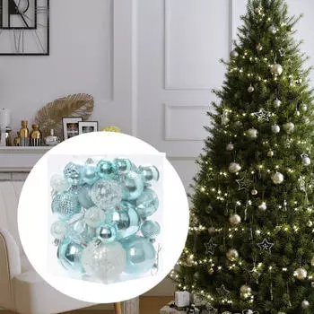 36 шт. Рождественские елочные украшения подвески 4 см 6 8 Рождественский декоративный шар White Light Blue