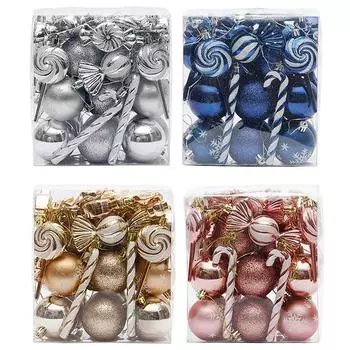 36 шт. Рождественские конфеты, расписные рождественские шары, подвеска, украшение на елку