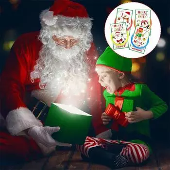 36 шт. Рождественские поздравительные открытки со светящимися палочками Счастливого Рождества, светящиеся в темноте