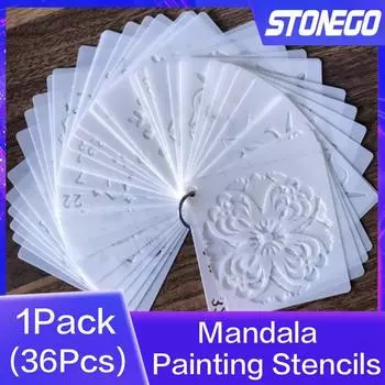 36 шт трафареты мандалы DIY украшения дома рисунок лазерная резка шаблон 1 упаковка настенный трафарет живопись для деревянной плитки ткань YSL 36PCS