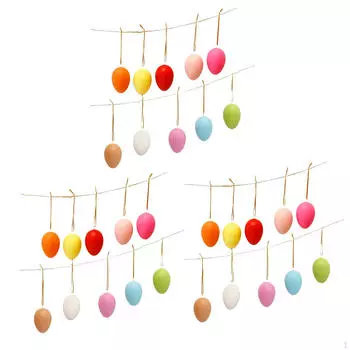 36 штук пасхальное яйцо подвесное украшение дерево декор портативные поддельные подвески с веревкой