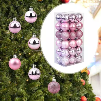 36 штук Рождественские шары Рождественские маленькие подвески елочные шары украшения для праздника Rose Gold
