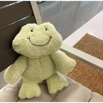 36 см милая счастливая зеленая лягушка плюшевая игрушка фигурка лягушки мунг бобы креативный лучший друг ребенок сопровождаемый подарок на день рождения рождество 36cm зелёный