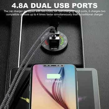 36 Вт 6A Двойной USB-разъем для зарядного устройства с переключателем вольтметра USB-выход Быстрое зарядное устройство для 12 В автомобиля, лодки, мотоцикла, грузовика, гольфа