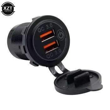 36 Вт QC3.0 USB зарядное устройство мотоцикл автомобиль грузовик лодка двойное USB зарядное гнездо водонепроницаемый сенсорный переключатель для телефона планшет камера GPS DVR белый