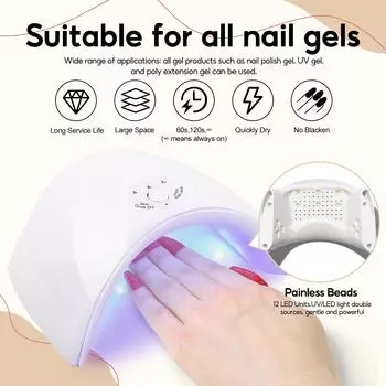 36 Вт УФ-светодиодная USB-лампа для ногтей для машины для отверждения гель-лака для ногтей, профессиональные инструменты для дизайна ногтей с автоматическим датчиком