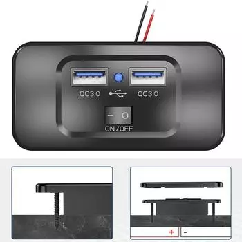 36 Вт Выход Быстрое зарядное устройство Разъем QC 3.0 Автомобильное зарядное устройство Двойной USB Автомобильное зарядное устройство