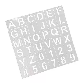 36Pcs Children Letter Number Drawing Stencil Painting Templates Reusable Hollow Out Art Craft Doorplate Template type3