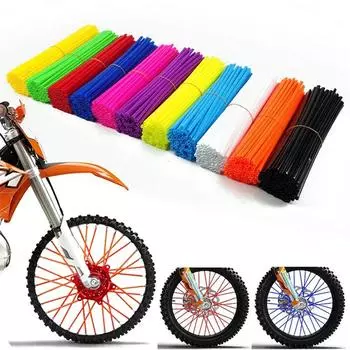 36Pcs Motorcycle Wheel Spoked Protector Wraps Rims Skin Trim Covers Pipe For Motocross Bicycle Bike Cool Accessories 11 Colors темно-синий