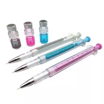 36Pieces Novelty Syringe Peculiar Shape Cute Stationery 0.5 mm School Office Supplies Gel Pen black