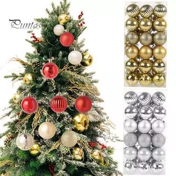 36шт 4см рождественский кулон гальваника с отверстием для подвешивания Colorfast небьющийся рождественский орнамент аксессуар подвесные украшения для рождественской елки безделушки 4cm