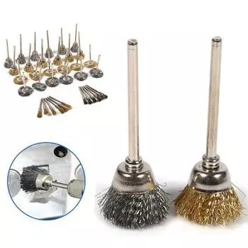 36шт прочные стальные проволочные колеса ручки щетки для полировки и очистки вращающиеся инструменты