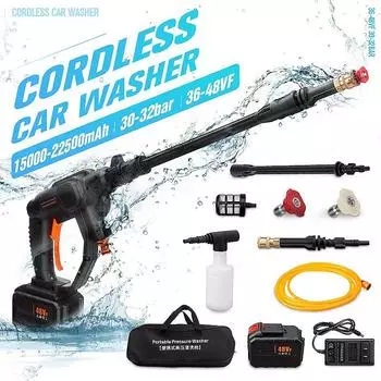 36VF 30Bar Беспроводная автомойка Водяной пистолет Очиститель высокого давления для полива сада 1*Battery