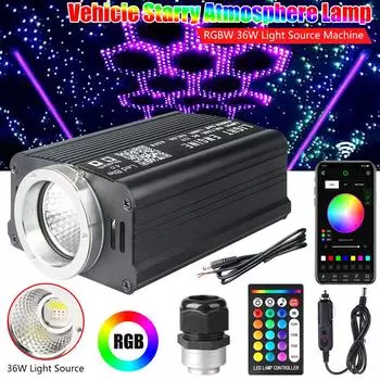 36 Вт RGBW Автомобильный звездный свет неба RGB светодиодные потолочные светильники для крыши из оптоволокна для внутреннего освещения комплект управления музыкой лампа окружающего освещения