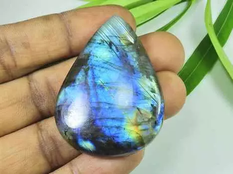 36X49MM Blue Labradorite Pear Shape Cabochon Loose Natural Gemstone 104Cts. SK-3891