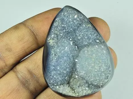 36X49X12MM окрашенный черный оникс друзовый агат кабошон груша драгоценный камень россыпью 143 карата. СК-4676