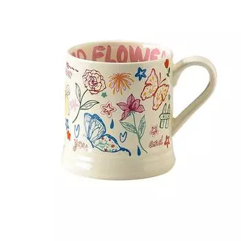 370 мл французские цветочные печатные кружки креативная кофейная кружка напиток завтрак молоко сок чашка симпатичный граффити домашняя вода чашка посуда для напитков подарки 370ml