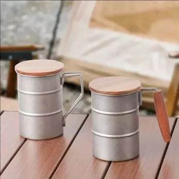 370 мл ретро кофейная кружка винный бокал из нержавеющей стали походная кружка с ручкой портативная пивная кружка пикник дорожная посуда для напитков 370ml
